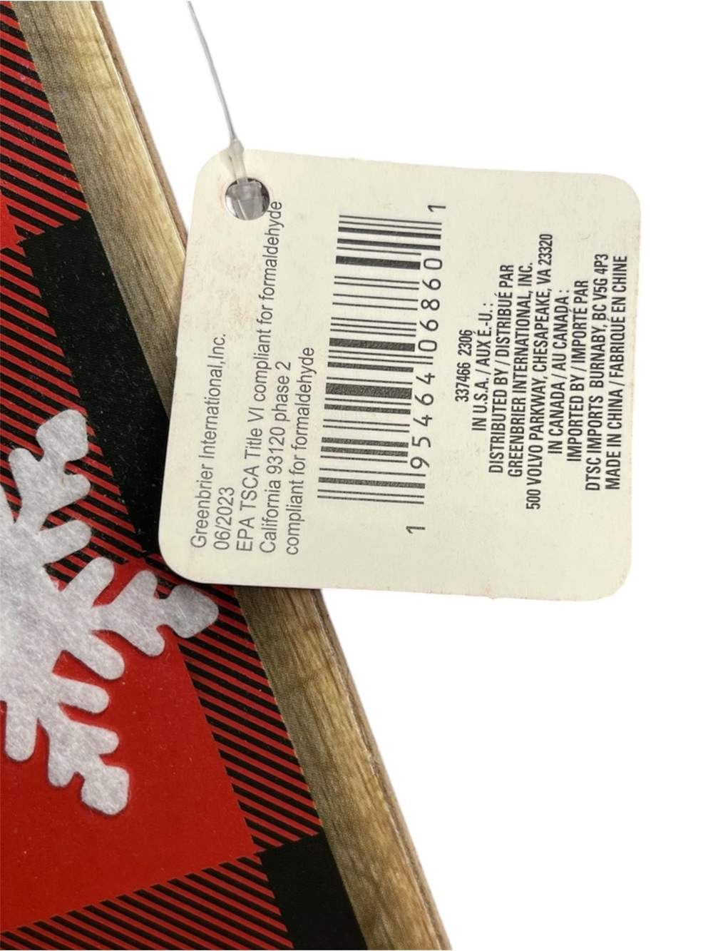 NWT Christmas House Buffalo Plaid Wood Sign Hanging Holiday Decor Most Wonderful - Picture 4 of 4